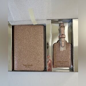 Kate Spade Shimmy Glitter Passport Wallet and Luggage Tag Travel Set
